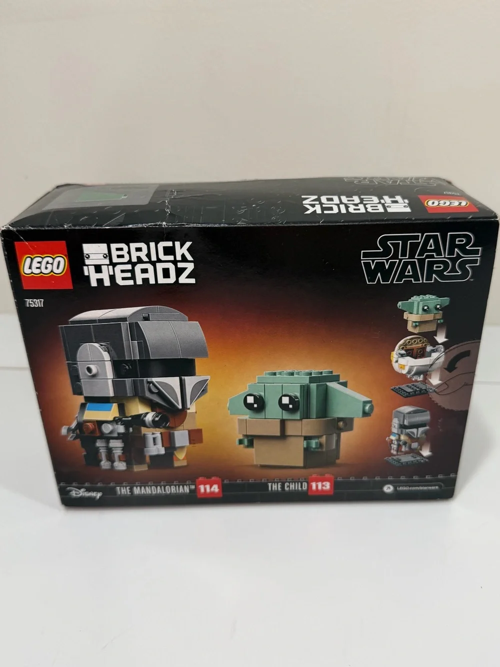 LEGO Star Wars BrickHeadz 75317 Mandalorian & The Child Grogu NIB Retired